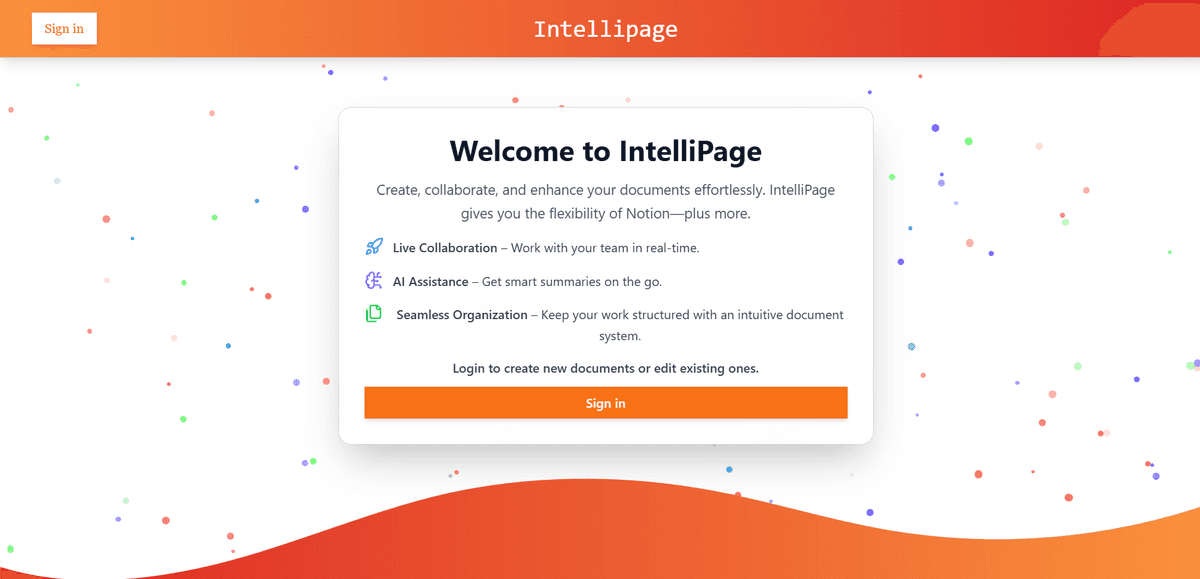 IntelliPage - AI Notion Clone screenshot
